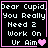 A 4-frame animated contact sheet showing a pixel-art text-based icon with pink borders and heart symbols changing across frames.