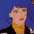 A 50x50 pixel animated buddy icon featuring a cartoon character with blue hair and yellow eyes on the left, next to green text reading "Original Icons .com" on a dark green background.