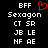 Static pixel art displays two identical of text and symbols on a black background, with one featuring a red heart symbol above the top-left text