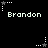 Pixelated text 'Brandon' appears below star-shaped icons with dotted lines on a black background, showing animation changes in icon states.