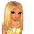 A 4x4 contact sheet of a pixel art animated icon featuring a blonde doll character in yellow attire with heart accents and the text 'SUNSHINE' rendered in large yellow letters with small hearts.