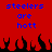 Red background with blue pixelated text reading "steelers are hott" repeated twice, black flame silhouettes at the bottom.