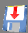 A blue floppy disk icon with a red downward arrow on a white label, shown in multiple orientations including front, side, and angled views.