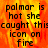 A static image with pixelated text over a fiery background, showing repeated phrases about 'palmar' and 'icon on fire' in black font.