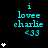 Pixelated cyan text 'i lovee charlie <33' on black background with white star icons, some stars animate from one to three in sequence.