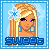 Pixel art buddy icon of a blonde woman with blue flower accessory, square earrings, and 'SWEET' text at bottom across two animation frames.