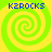 Four identical pixelated spiral icons with alternating green and yellow hues, each displaying blue text 'K2ROCKS' at the top against a bright background.