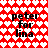 Red and white heart-patterned background with black text reading "peter for lina" in four identical quadrants.