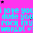 A static image with a bright pink background, cyan text repeating 'i love you dude you rock my world! :world!', and scattered black and purple stars.