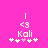 Pixelated pink background with white and light pink text 'Kali' flanked by star symbols, two versions showing slight animation changes in the central symbol.