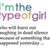 A static image displays the phrase "I'm the type of girl" in multicolored letters above smaller gray text, with a solid light gray rectangle on the right side.