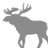 Pixelated gray moose silhouette on white background with blue text 'Mooes Are Sassy' on cyan background.