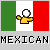 Pixelated icon shows Mexican flag background with yellow figure holding circular object, text "MEXICAN" below.