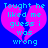 Pixelated blue background with two identical pink broken hearts, each containing cyan text reading "Tought he liked me guess i was wrong".