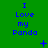 Green background with blue text reading "I Love my Panda" repeated in a , featuring small animated symbols like plus signs and dots