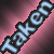 Pixelated light blue text spelling 'LOOLOO' on a diagonal pink-to-black gradient background with black outlines.