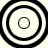 Four black-and-white concentric circle patterns arranged in a on a light background, each with distinct ring thicknesses and spacing