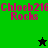 Pixelated buddy icon with green and black background sections, pink text reading "ChloeB216 Rocks," and two star symbols changing color between frames.