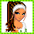 Pixel art buddy icon featuring a female character with long braided hair and a headband next to the word "Sporty" on a green background, framed by a checkered border.