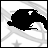 Animated sequence showing a black silhouette figure transitioning from a curled pose to a seated position with 'Free Me' text appearing in the background.