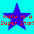 Blue star-shaped icons with red text reading "Katie is a Super Star!" on a cyan background, displayed in a