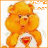 Animated orange bear with white chest holding red heart, displaying multiple facial expressions across frames.