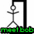Pixelated stick figure with green text overlays on a white and gray background.