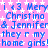 Pixelated text repeats 'i <3 Mery i <3 Mery i <3 Mery' with 'Christina & Jennifer' and 'they r my home girls!home girls!home girls!' on a pink background with white stars.