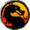 Circular icon with metallic silver border showing a stylized black wolf head against orange-yellow gradient background, viewed from multiple angles in three vertical