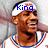 A person wearing a white headband and sports jersey with red and blue trim, smiling in three variations of text overlay.
