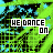 repeated pixelated frames showing 'WE DANCE ON' text over a green and blue digital background with shifting patterns