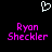 Pixelated icon with white heart symbol above pink text reading 'Ryon Sheckler' on black background.