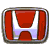 Red and silver Honda logo with stylized 'H' in a rectangular frame, pixelated rendering on gray background.