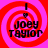 Four identical circular icons with red and pink spiral backgrounds display "I ❤️ Joey Taylor" text in black pixelated font.
