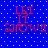 Blue background with light blue dots and red text reading "LET IT SNOW!" in four identical quadrants.