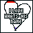 A 5x5 contact sheet of animated heart-shaped AIM buddy icons with rainbow stripes and text "I LOVE WHATS-HIS NAME" in pixelated font, showing frame-by-frame animation changes across all 24 sampled frames.