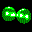 Green pixelated icons with white patterns shift between connected and stacked configurations