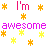 Pixelated text and star symbols on a white background with pink, purple, yellow, and orange colors.