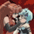 Pixelated anime-style animation showing two characters in close proximity with text overlays reading "You know you want some..." and "Mimi X Sheshe".