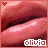 Pixelated close-up of lips with a heart symbol above and 'olivia' text below, showing two animation states: red heart to white heart transition.
