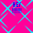 Bright pink background with cyan diamond-shaped lines; blue text 'HEY' above six exclamation marks in two