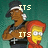 Pixelated cartoon character with dark skin and white headband stands with arms crossed, yellow cartoon character in red hood behind, text changes from ITS/ME to Snitches!
