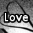 Black-and-white animated icon with text overlays showing 'Love' and 'Hate' in top sections, transitioning to partial 'ations' below on a textured background.