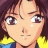 Anime-style character with brown hair and yellow-collared clothing against black background with pixelated text.