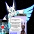 Pixelated figure with white horns and light blue wings holds a document against dark background.