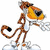 Animated pixel art of a cheetah-like character with orange and brown spots, white chest, black nose, and tail tip, standing on clouds against various backgrounds.