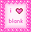 Pixelated pink-themed icon with 'i' and heart symbol above 'blank', bordered by repeating heart pattern, showing animation variation in heart size.