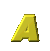 Animated sequence of a golden 3D letter A rotating through multiple angles against a gray background.
