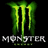 Green Monster Energy logo with red text reading 'I AM A MONSTER!!!! at football' on black background