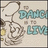 Pixelated icon with stylized brown line art of a character holding a microphone, light blue text reading "DANCE TO LIVE," and a beige background with scattered brown and yellow pixels.